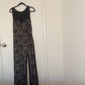 NWT formal black lace dress side slit